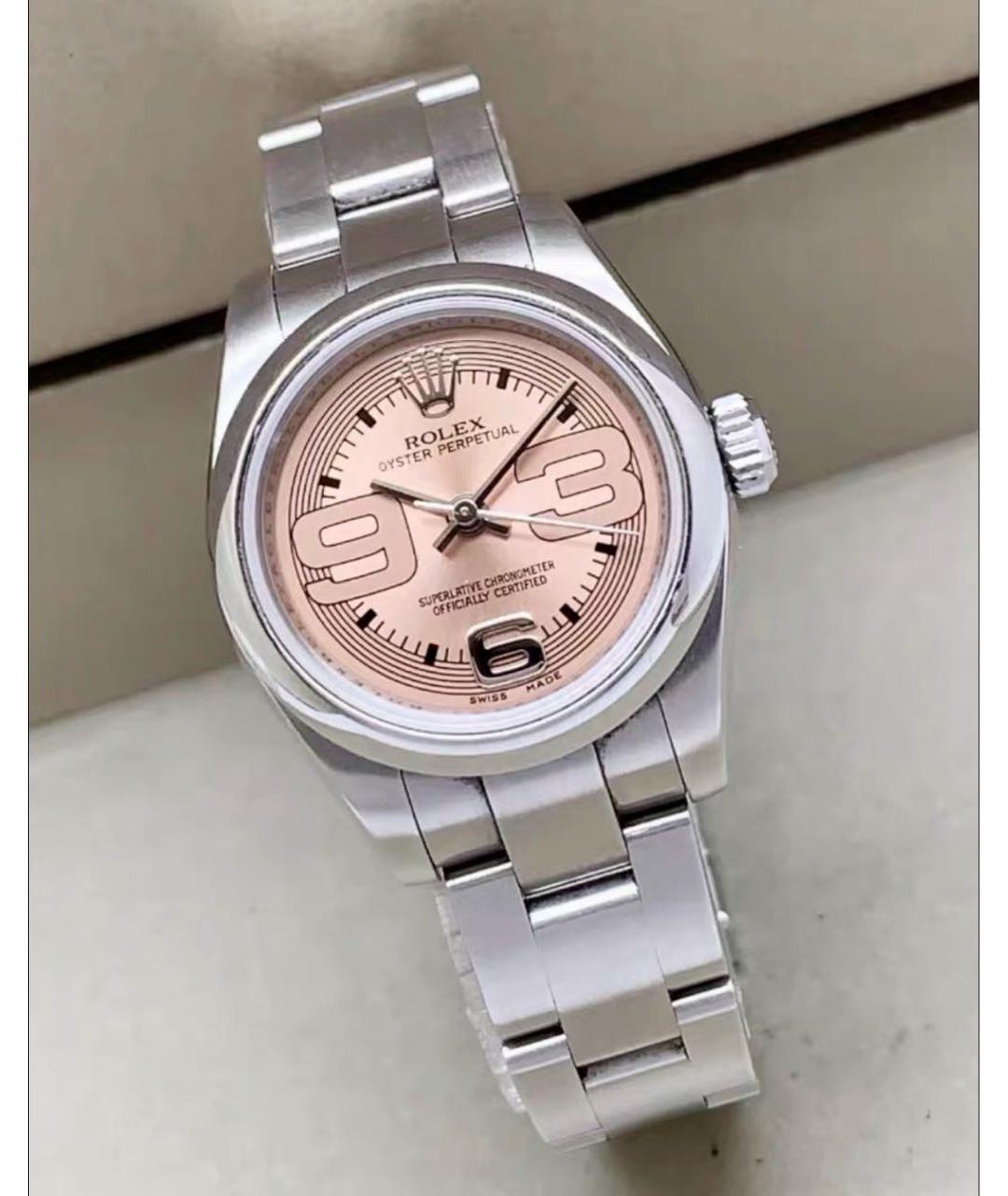 ROLEX Розовые металлические часы, фото 4