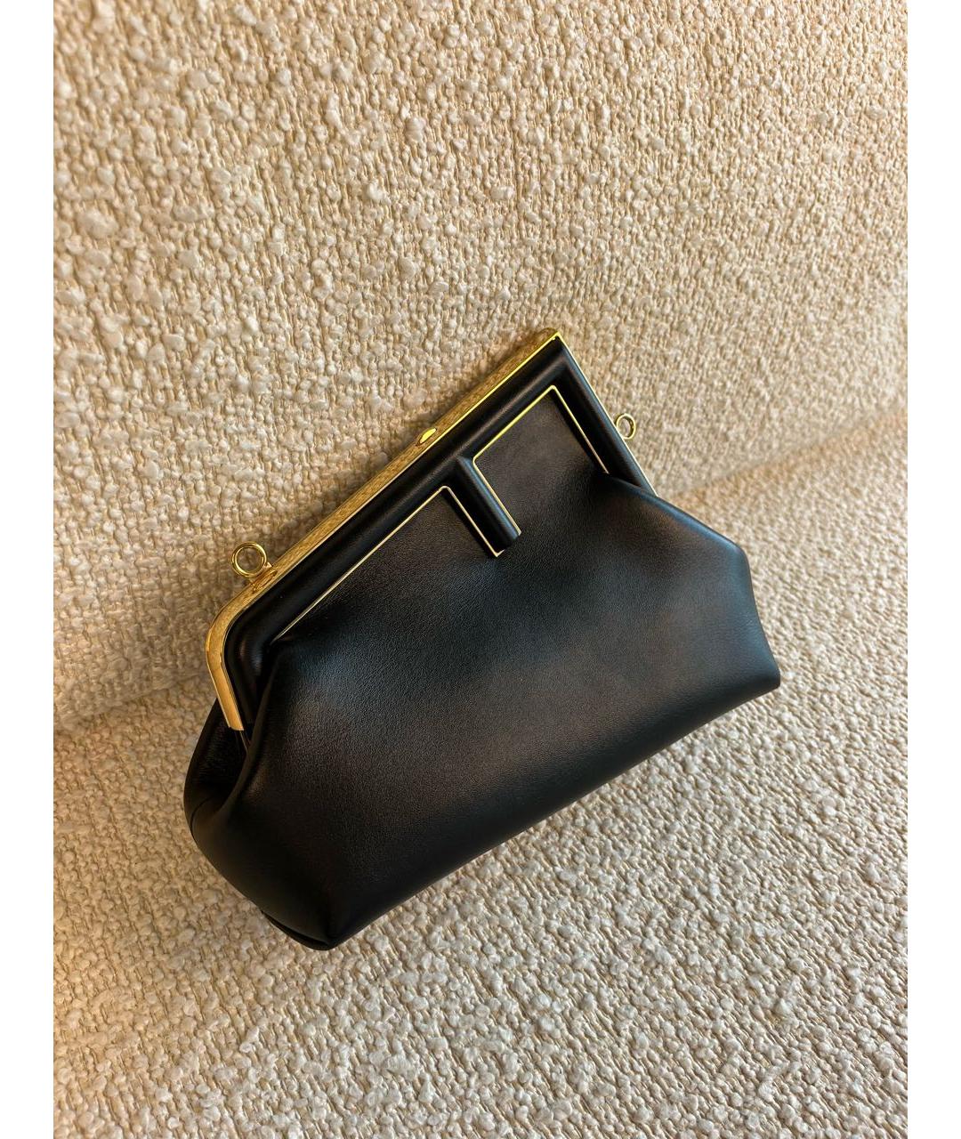 FENDI Черная кожаная сумка через плечо, фото 2