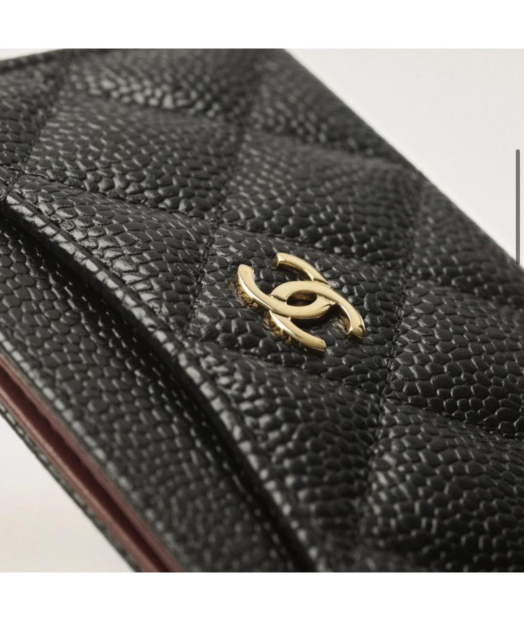 CHANEL Черная кожаная визитница, фото 3