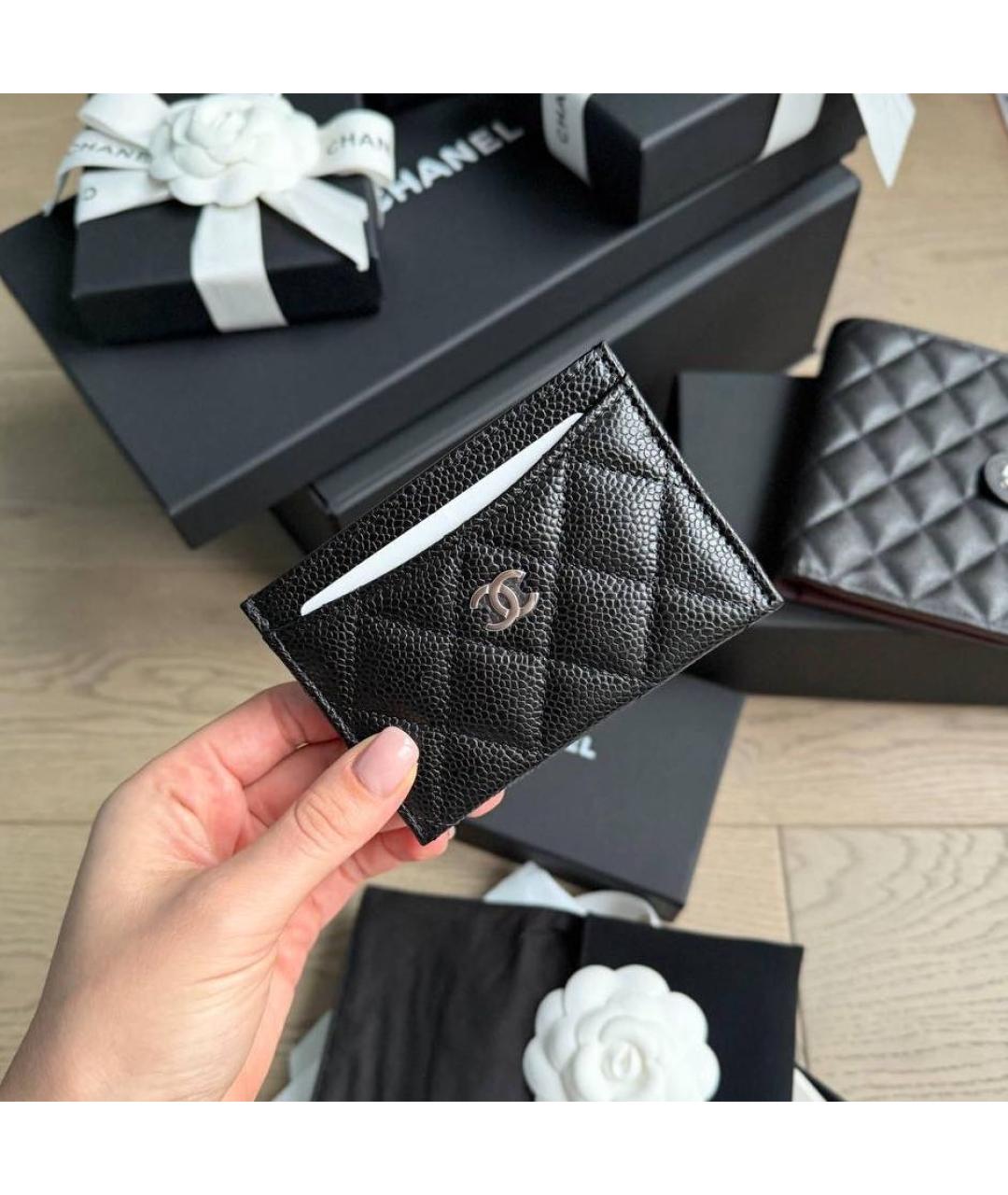 CHANEL Черная кожаная визитница, фото 4