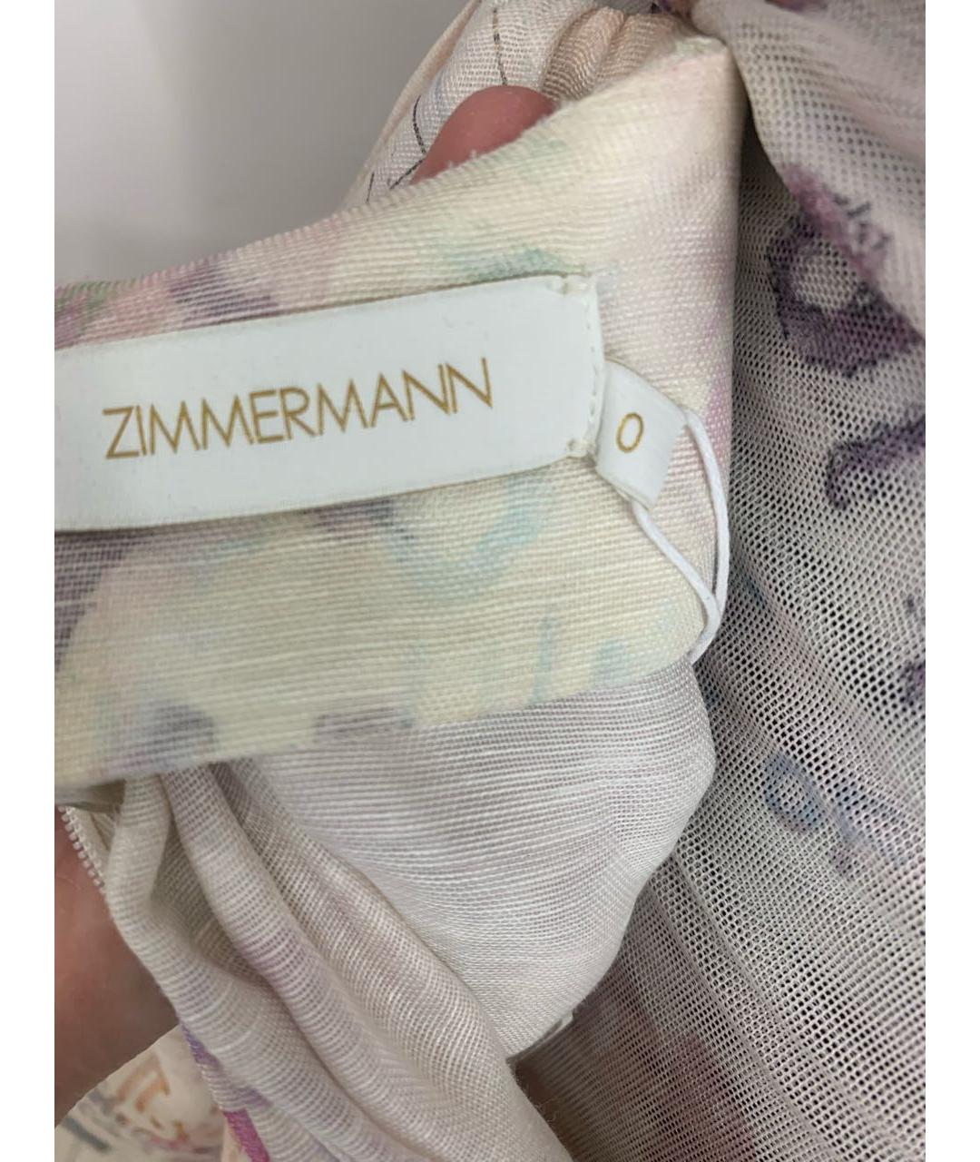 ZIMMERMANN Бежевая льняная юбка мини, фото 4