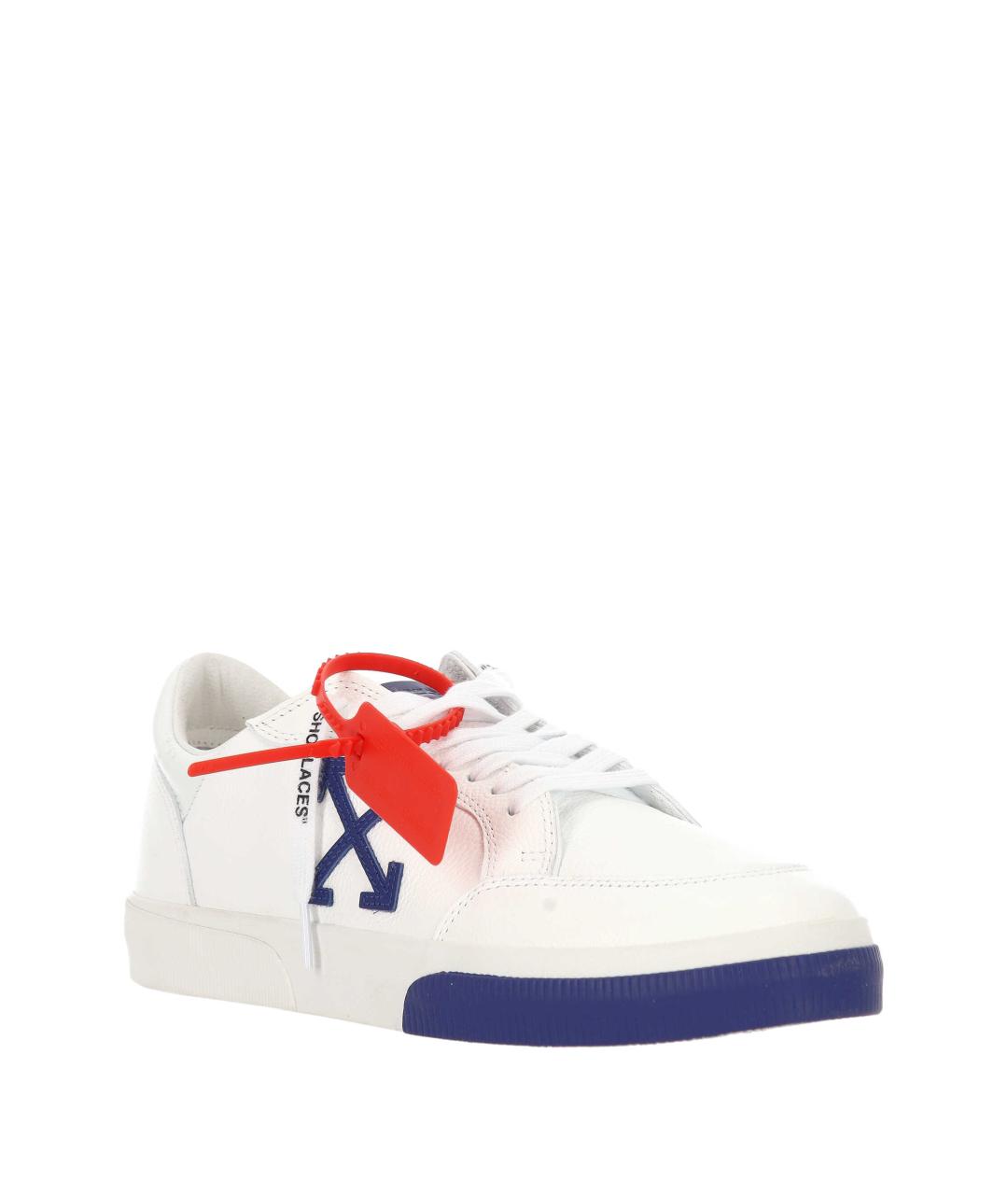 OFF-WHITE Белые кожаные низкие кроссовки / кеды, фото 2