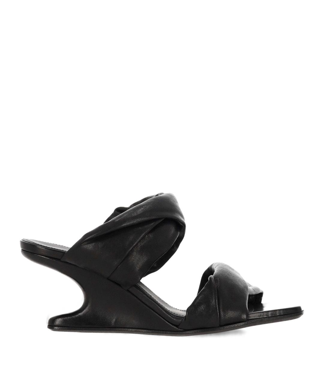 RICK OWENS Черные кожаные босоножки, фото 1