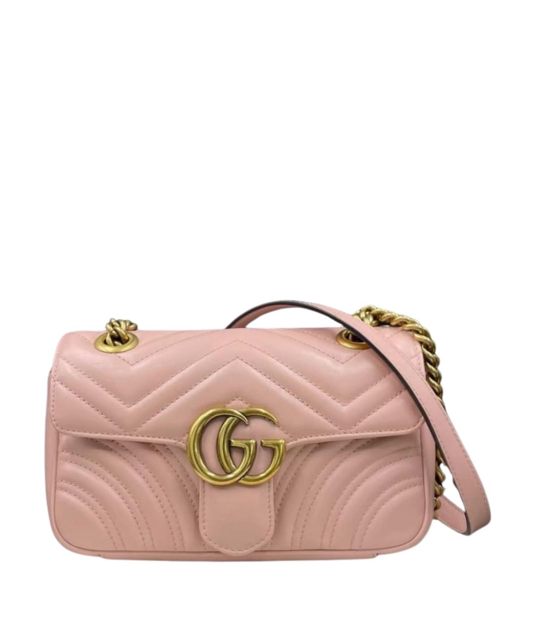 GUCCI Розовая кожаная сумка через плечо, фото 1