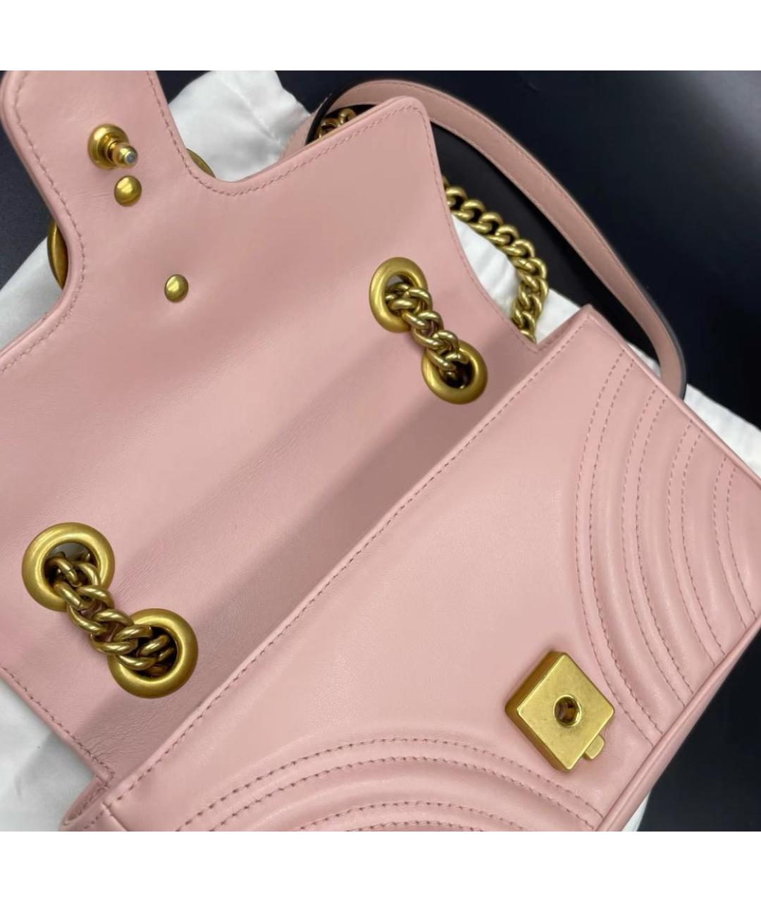 GUCCI Розовая кожаная сумка через плечо, фото 4
