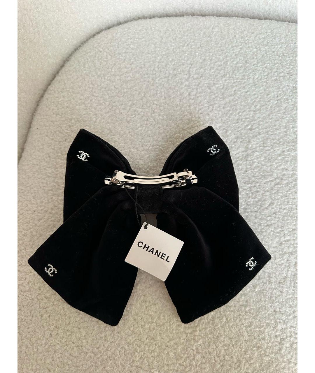 CHANEL Черная заколка, фото 6