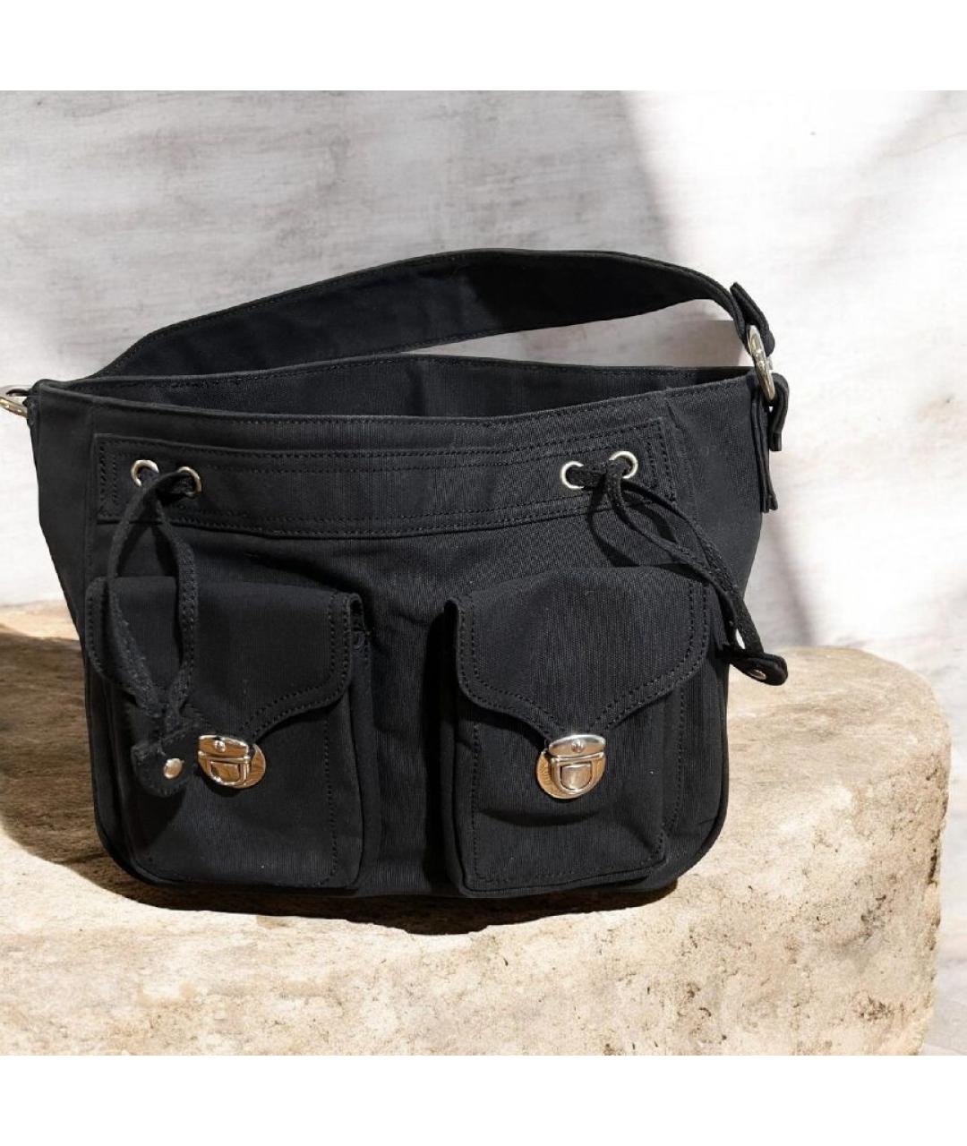 MARC JACOBS Черная тканевая сумка с короткими ручками, фото 2