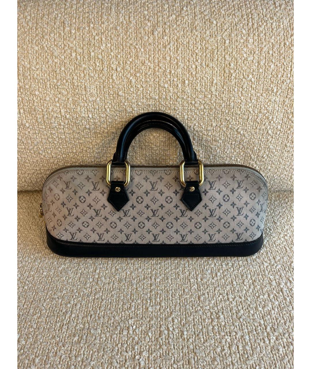 LOUIS VUITTON Темно-синяя тканевая сумка с короткими ручками, фото 9