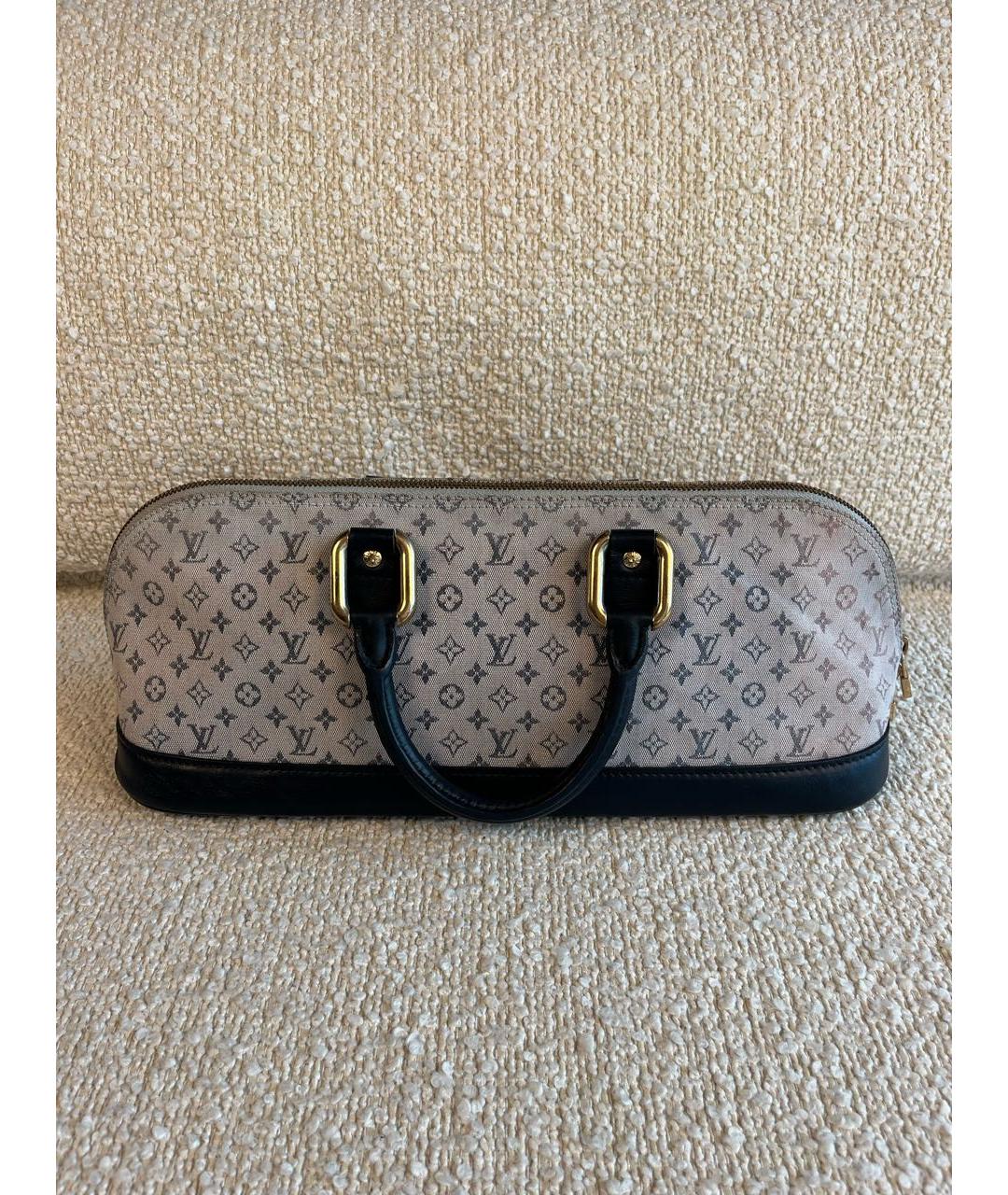 LOUIS VUITTON Темно-синяя тканевая сумка с короткими ручками, фото 3