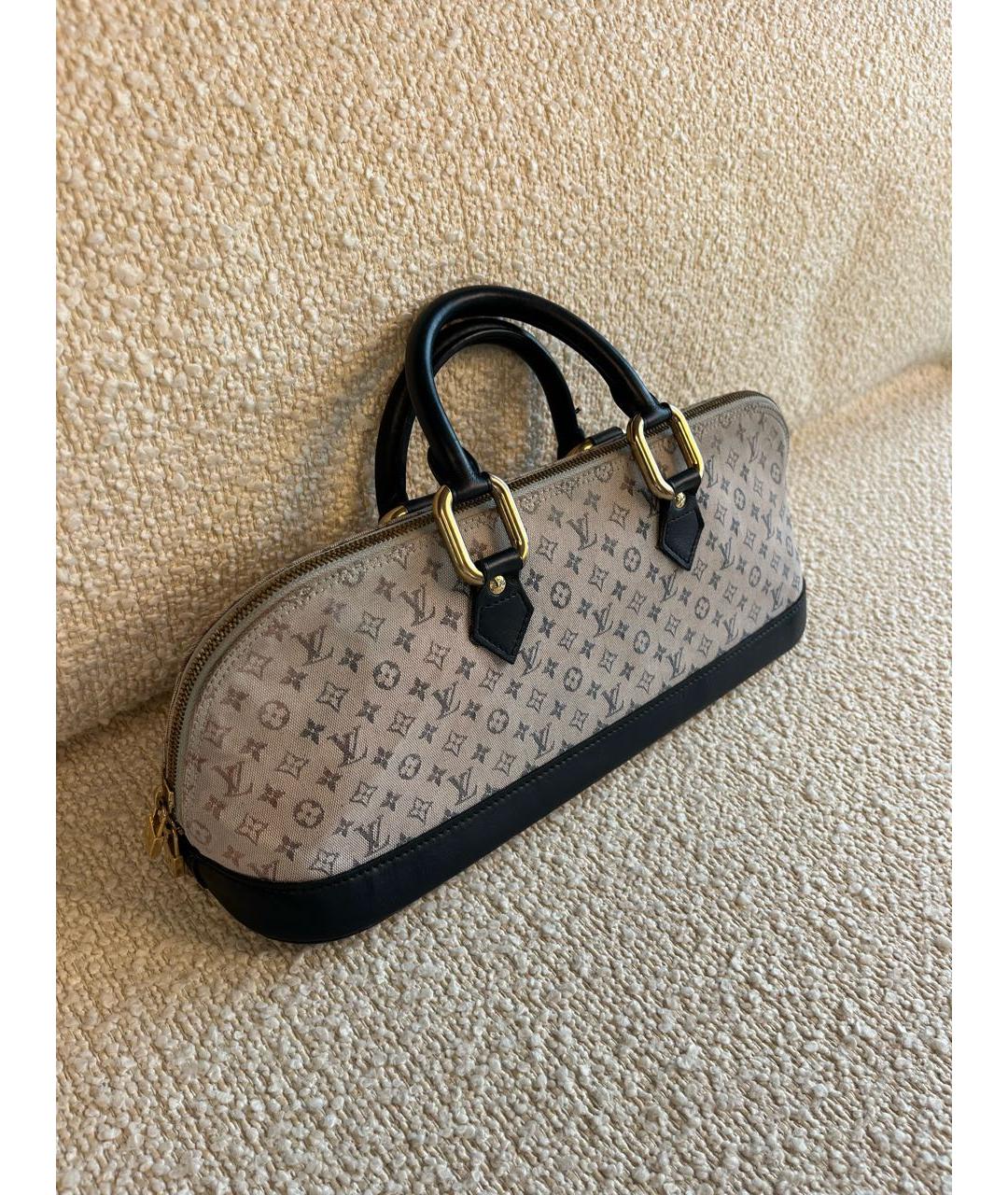 LOUIS VUITTON Темно-синяя тканевая сумка с короткими ручками, фото 2