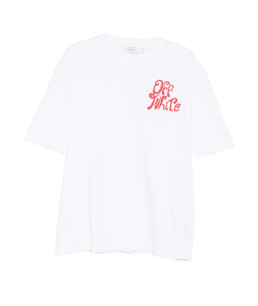 OFF-WHITE Белая хлопковая футболка, фото 1
