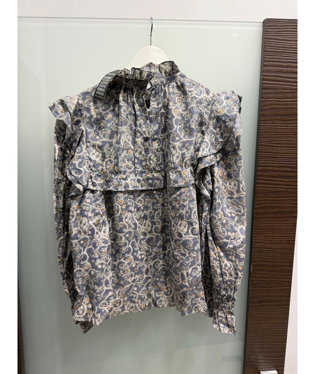 ISABEL MARANT Голубая льняная блузы, фото 2