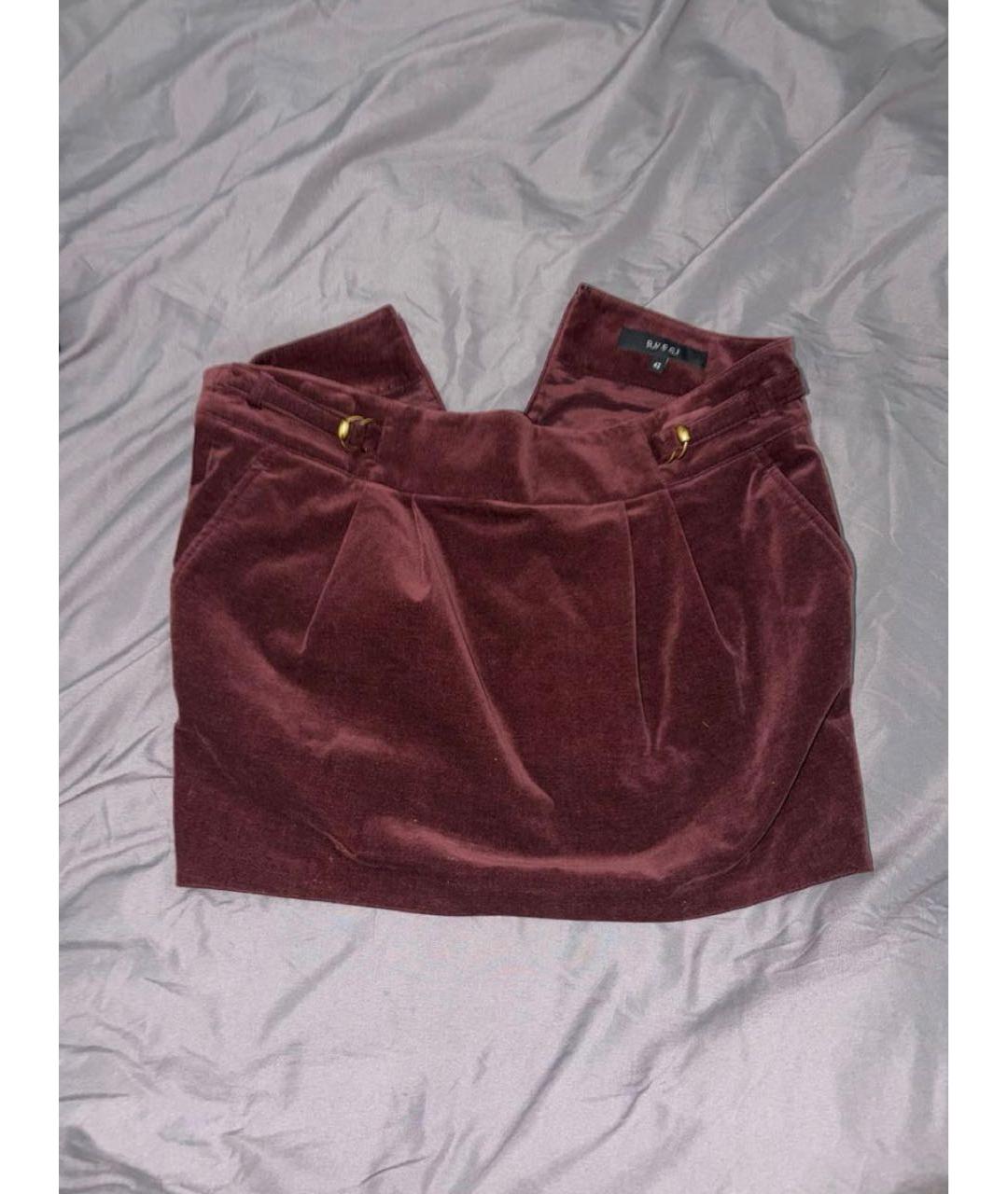 GUCCI Бордовая бархатная юбка мини, фото 2