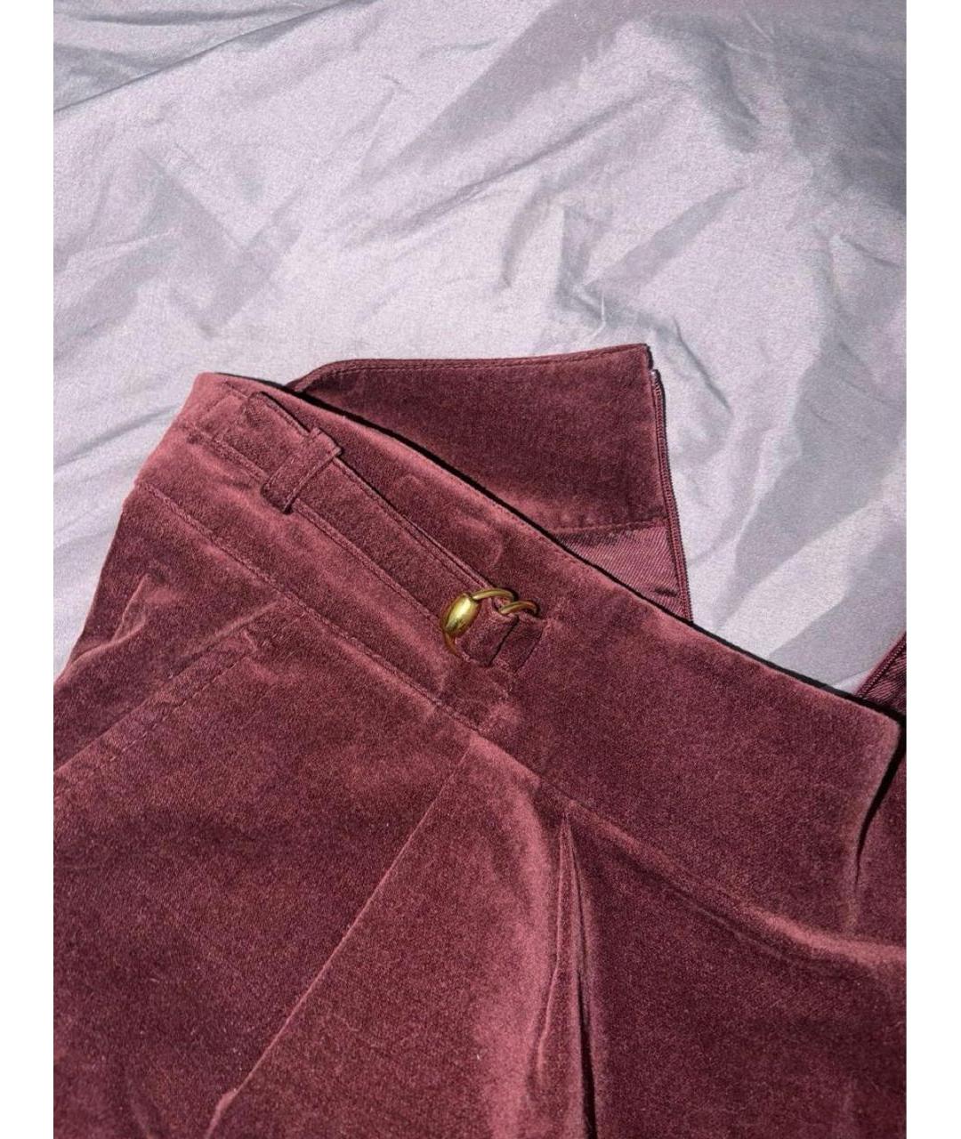 GUCCI Бордовая бархатная юбка мини, фото 4