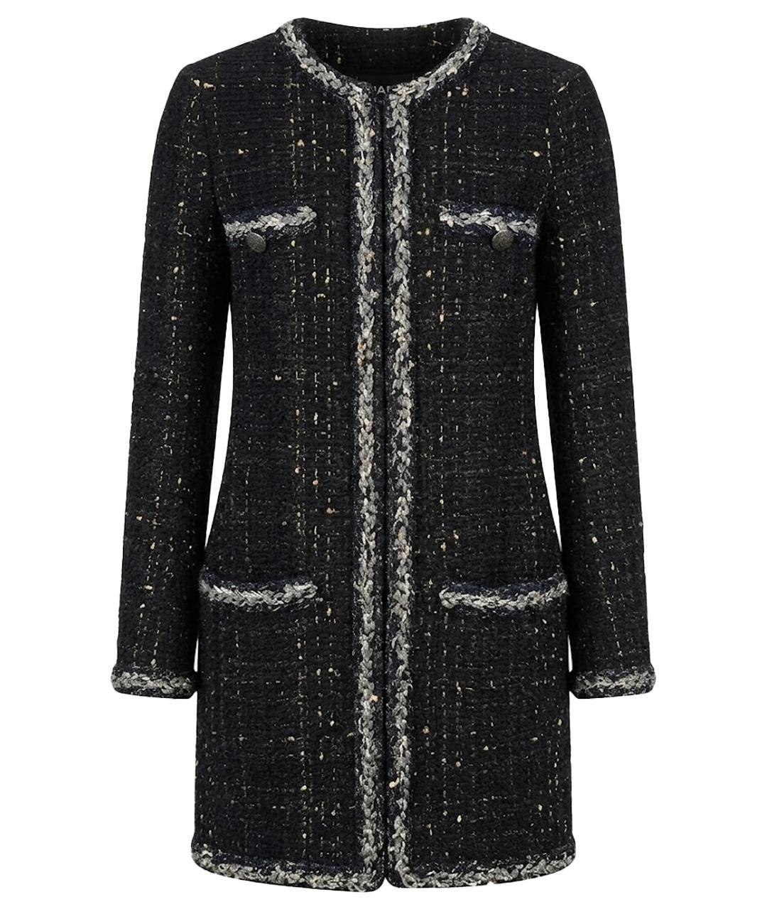 CHANEL Черное шерстяное пальто, фото 1
