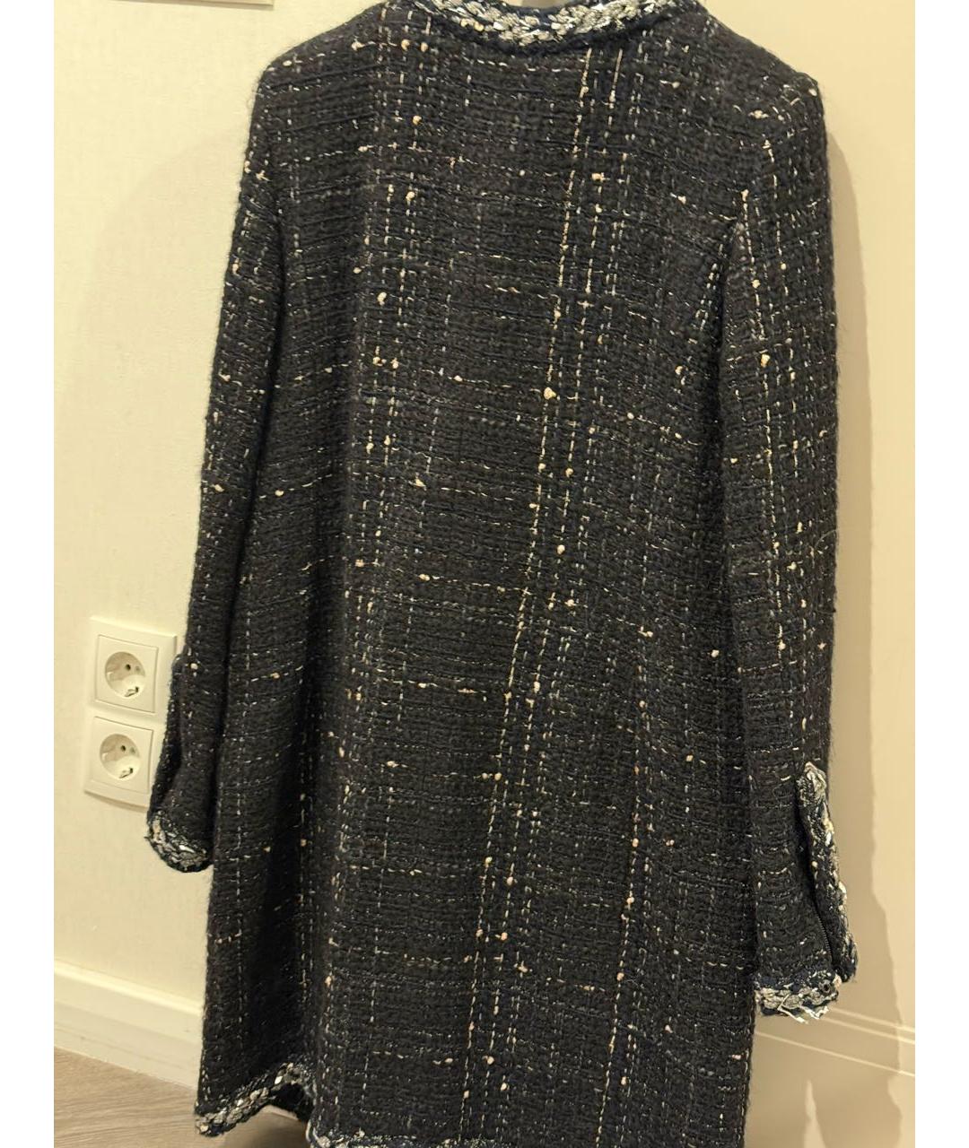 CHANEL Черное шерстяное пальто, фото 2