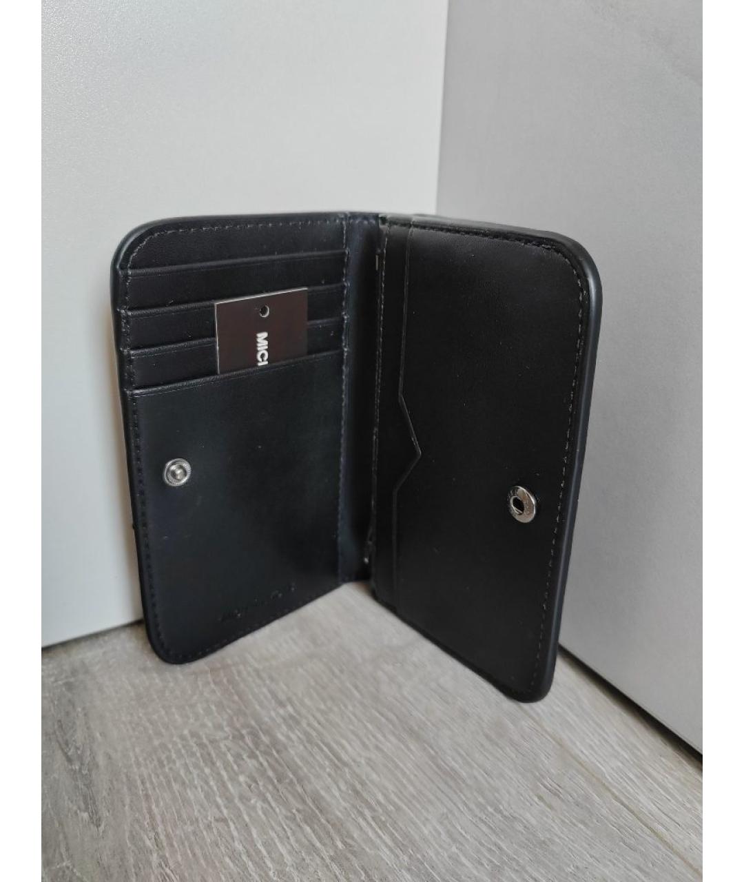 MICHAEL KORS Черный кожаный кошелек, фото 4