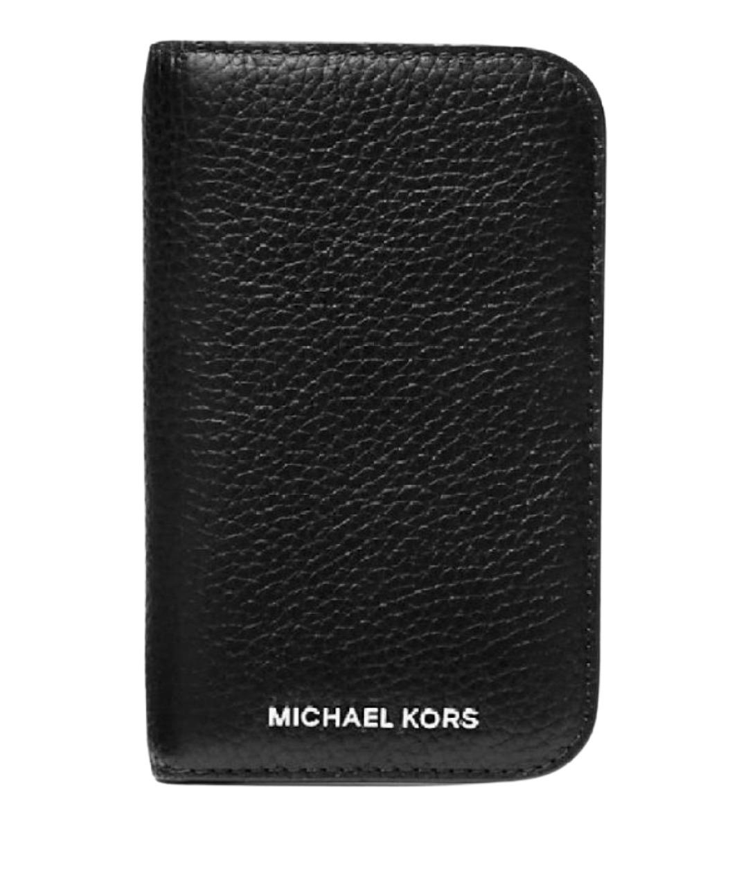 MICHAEL KORS Черный кожаный кошелек, фото 1