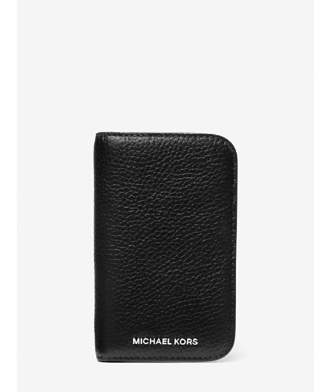 MICHAEL KORS Черный кожаный кошелек, фото 6