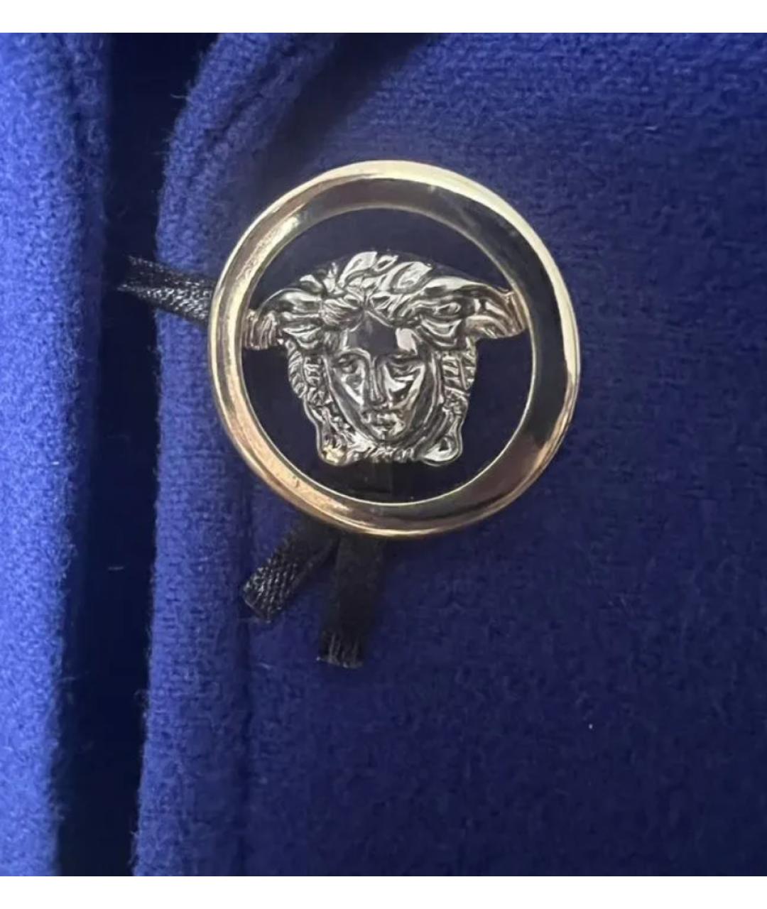 VERSACE Синее шерстяное пальто, фото 4