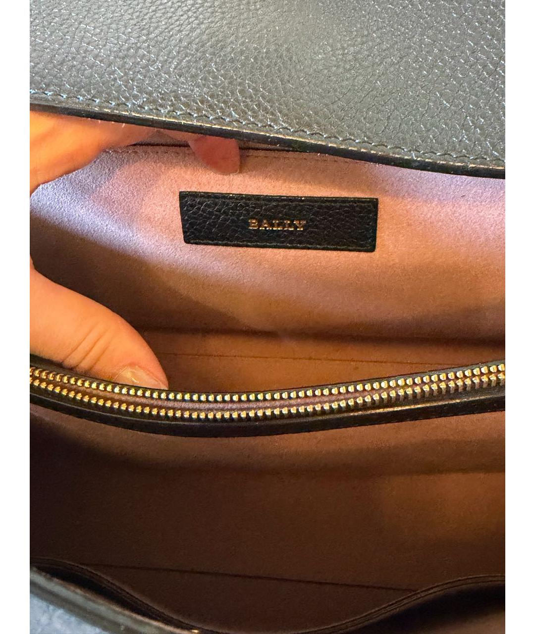 BALLY Черная кожаная сумка тоут, фото 5