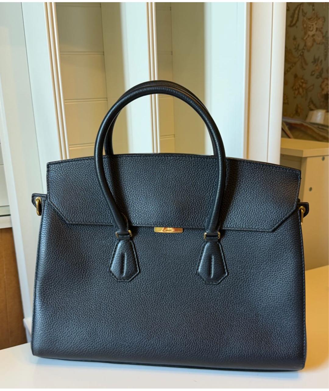 BALLY Черная кожаная сумка тоут, фото 8