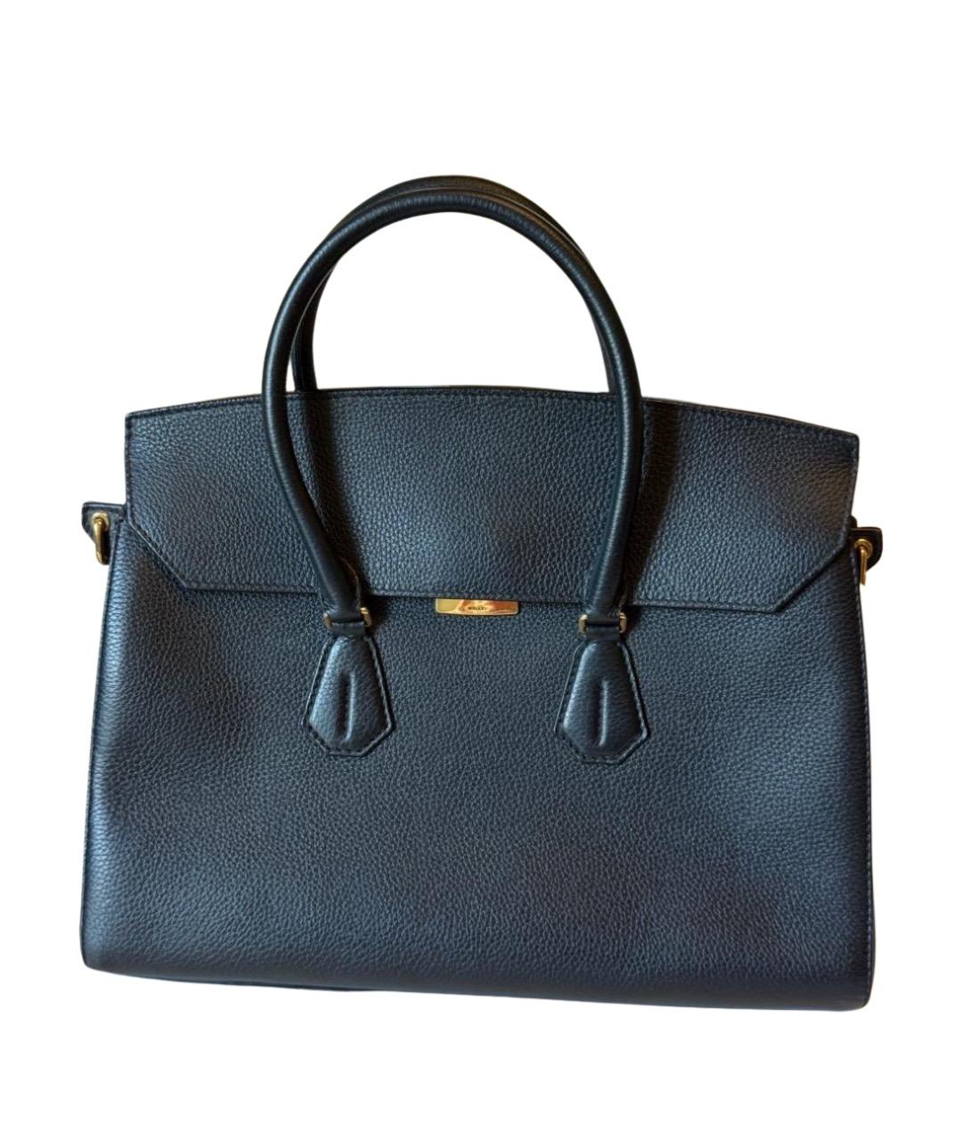 BALLY Черная кожаная сумка тоут, фото 1