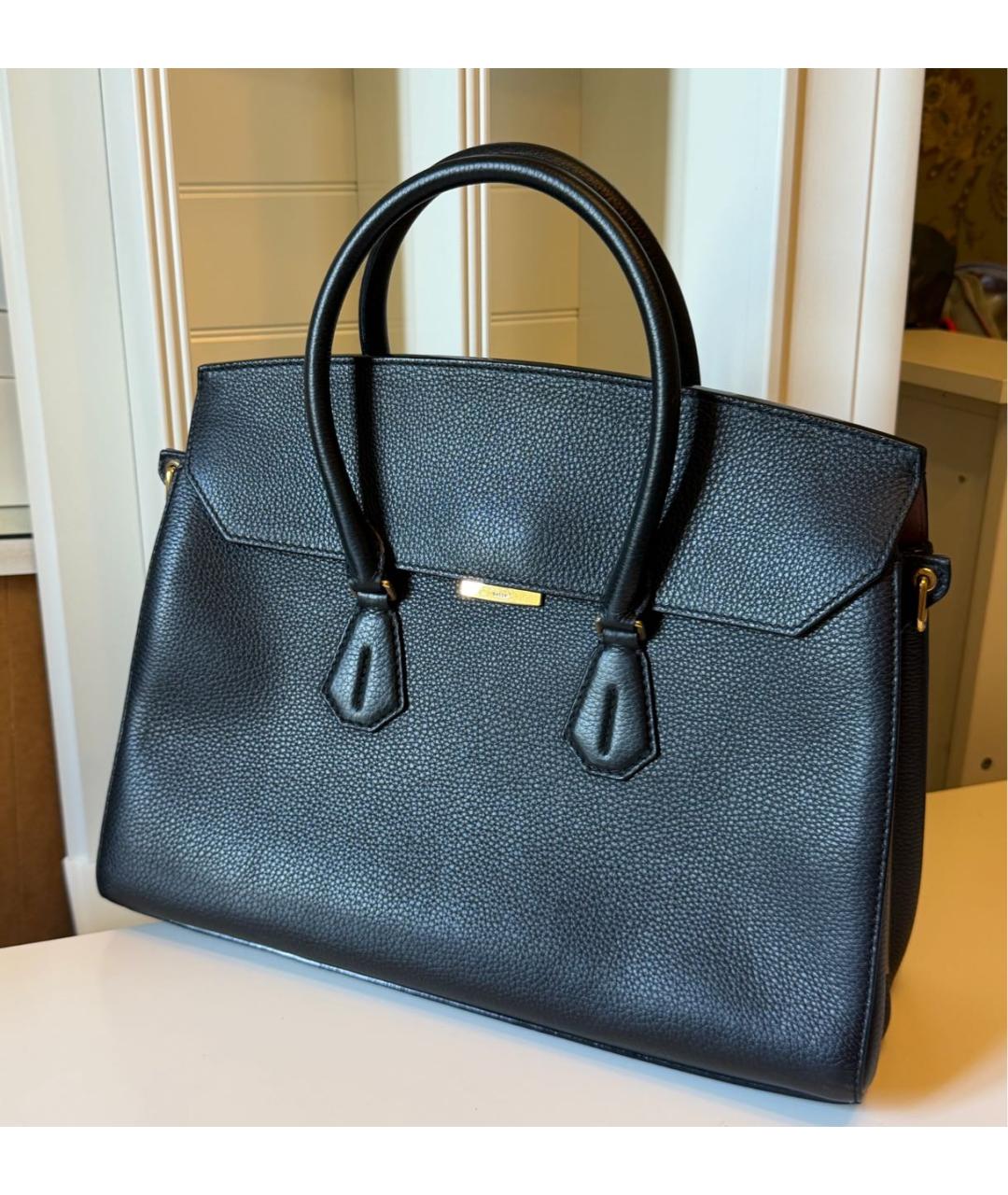 BALLY Черная кожаная сумка тоут, фото 2