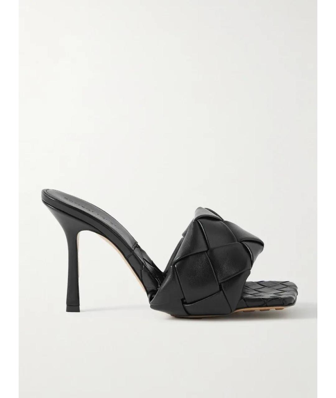 BOTTEGA VENETA Черные кожаные сабо, фото 8