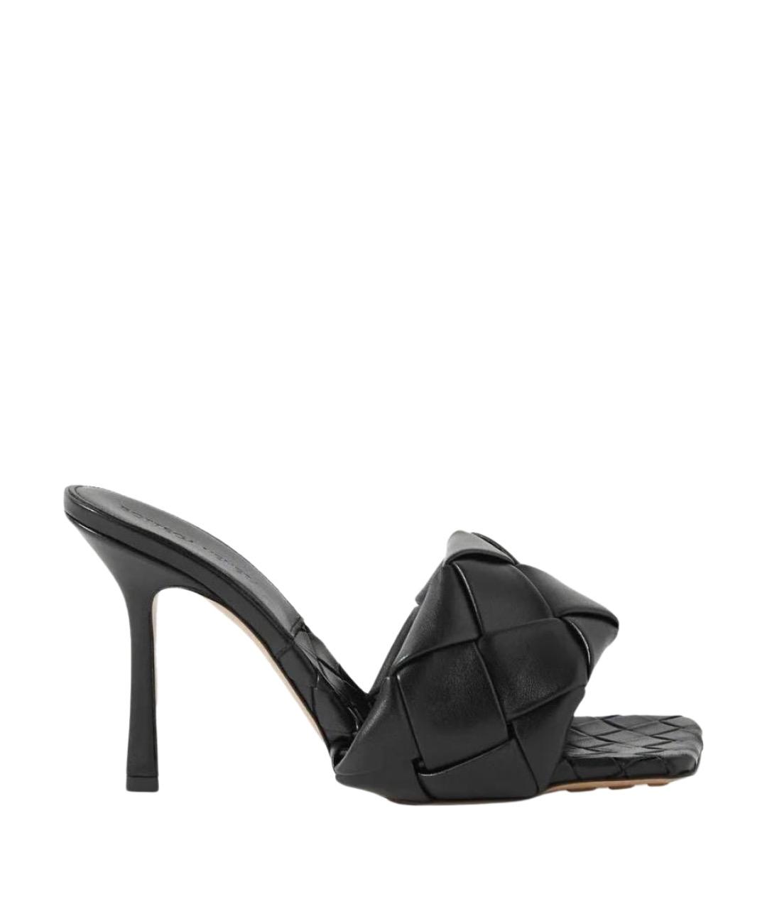 BOTTEGA VENETA Черные кожаные сабо, фото 1