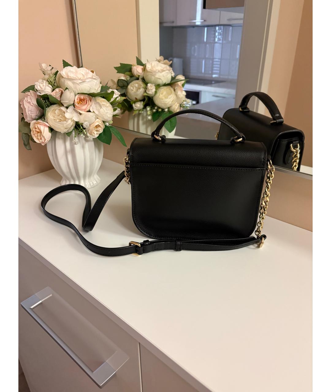 DKNY Черная кожаная сумка через плечо, фото 4