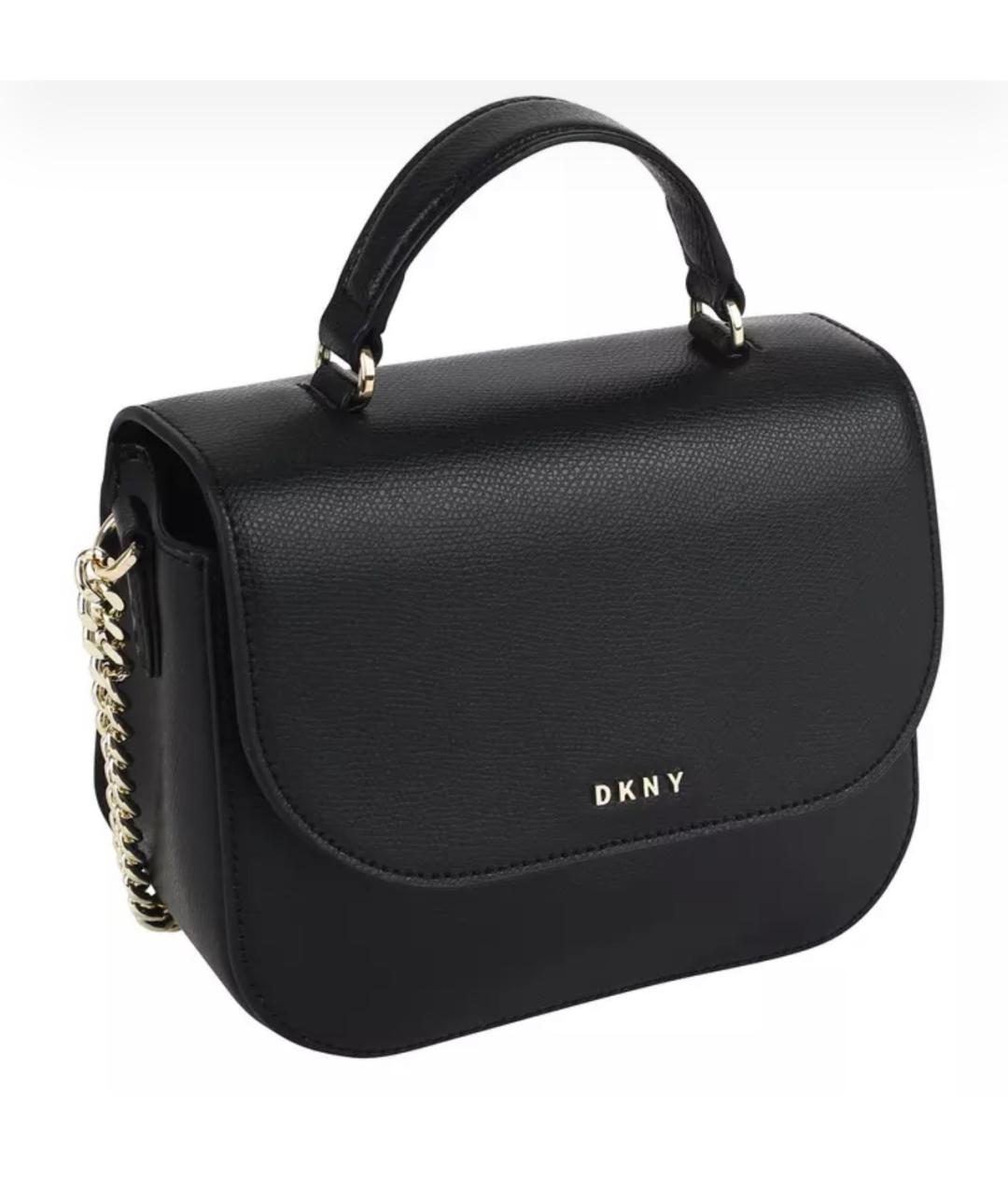 DKNY Черная кожаная сумка через плечо, фото 6