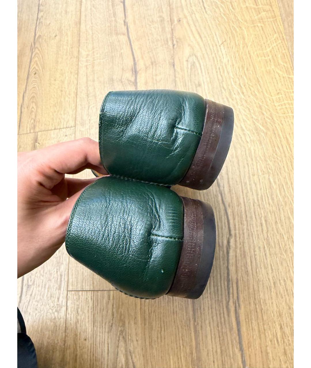 GUCCI Зеленые кожаные туфли, фото 4