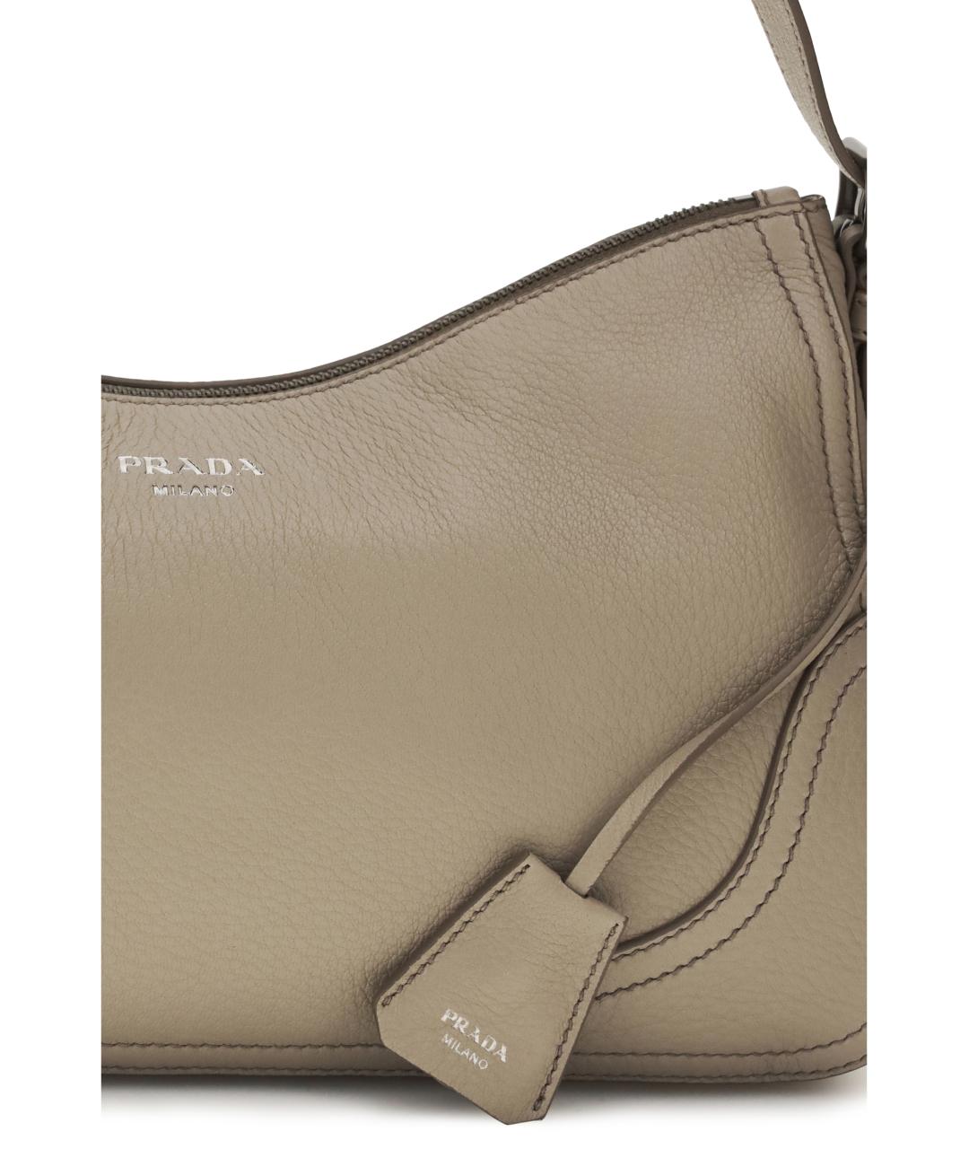 PRADA Бежевая кожаная сумка через плечо, фото 4