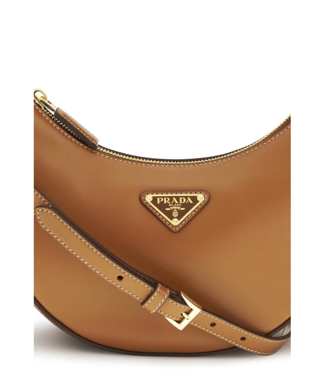 PRADA Коричневая кожаная сумка через плечо, фото 4