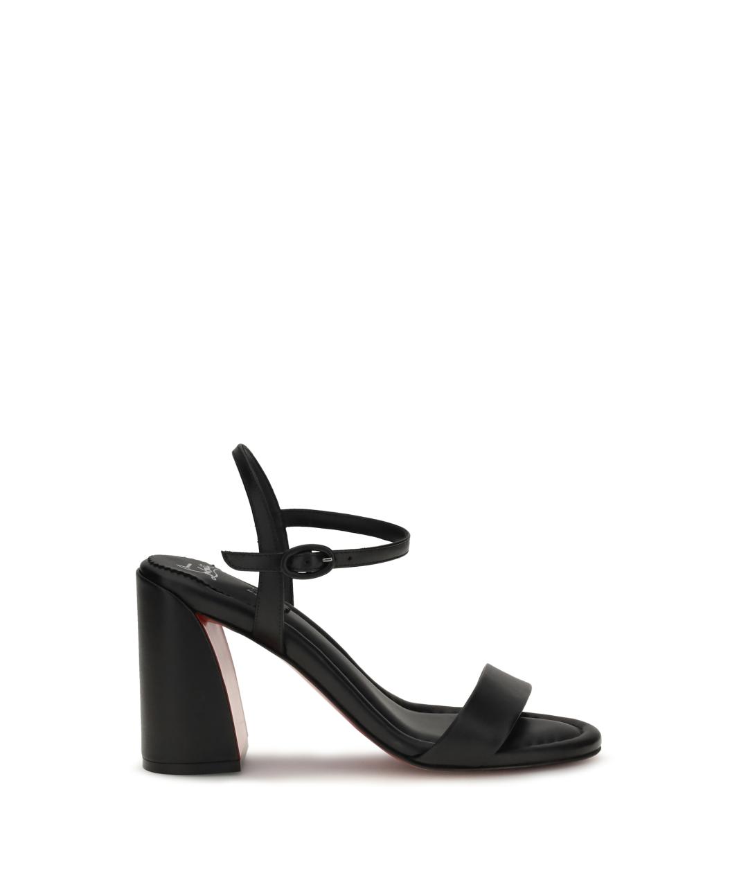 CHRISTIAN LOUBOUTIN Черные кожаные босоножки, фото 1
