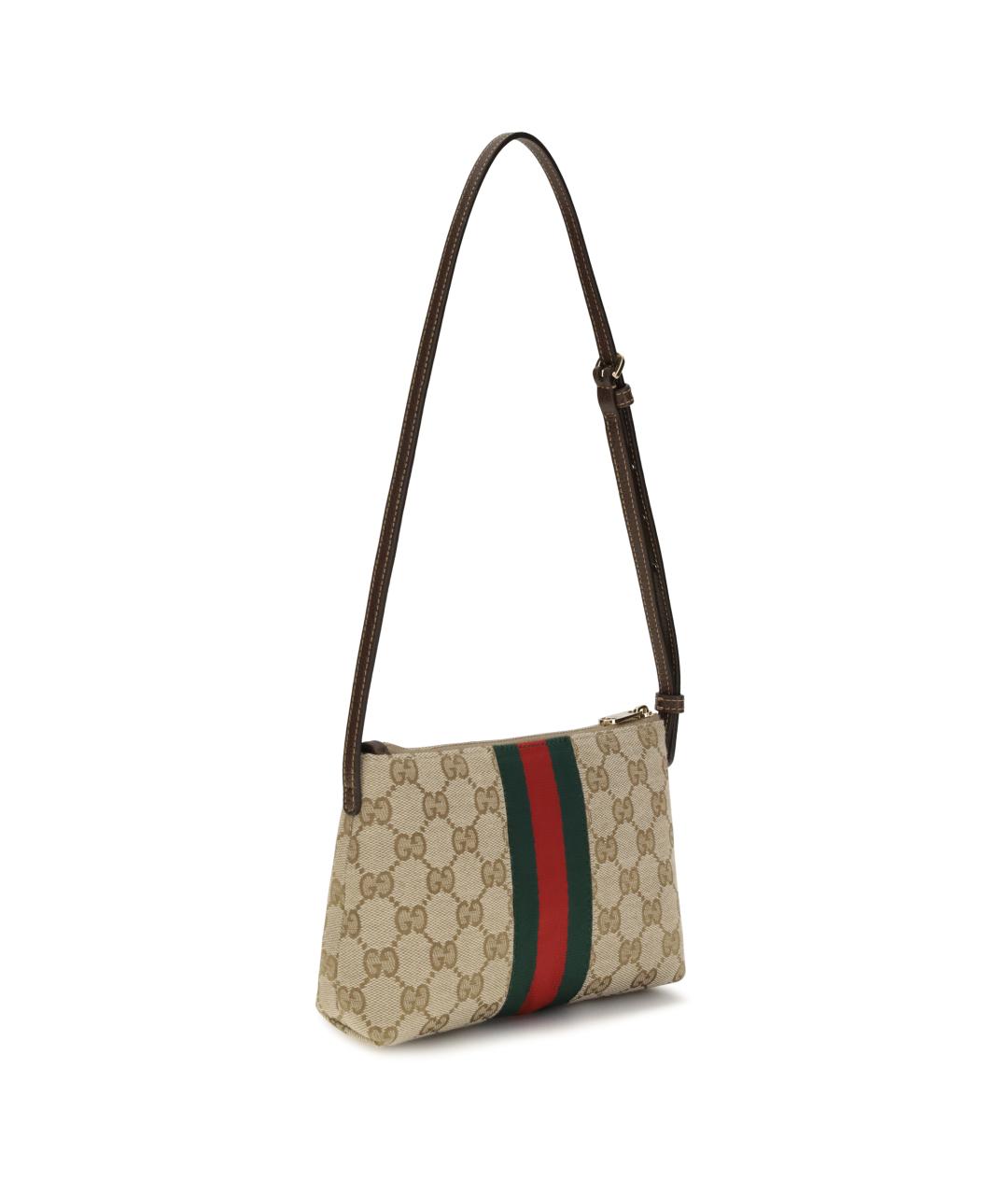 GUCCI Бежевая тканевая сумка через плечо, фото 3