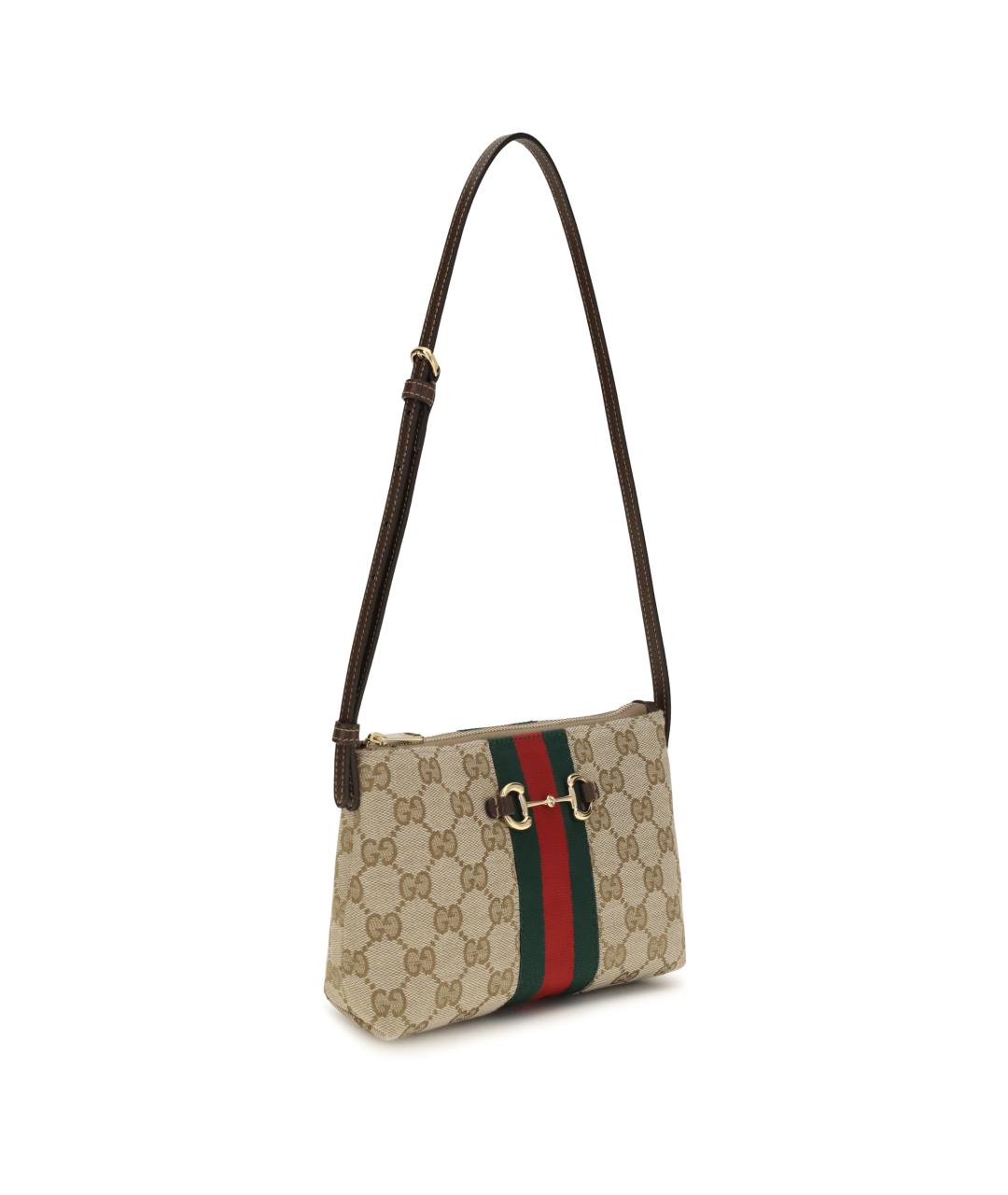 GUCCI Бежевая тканевая сумка через плечо, фото 2