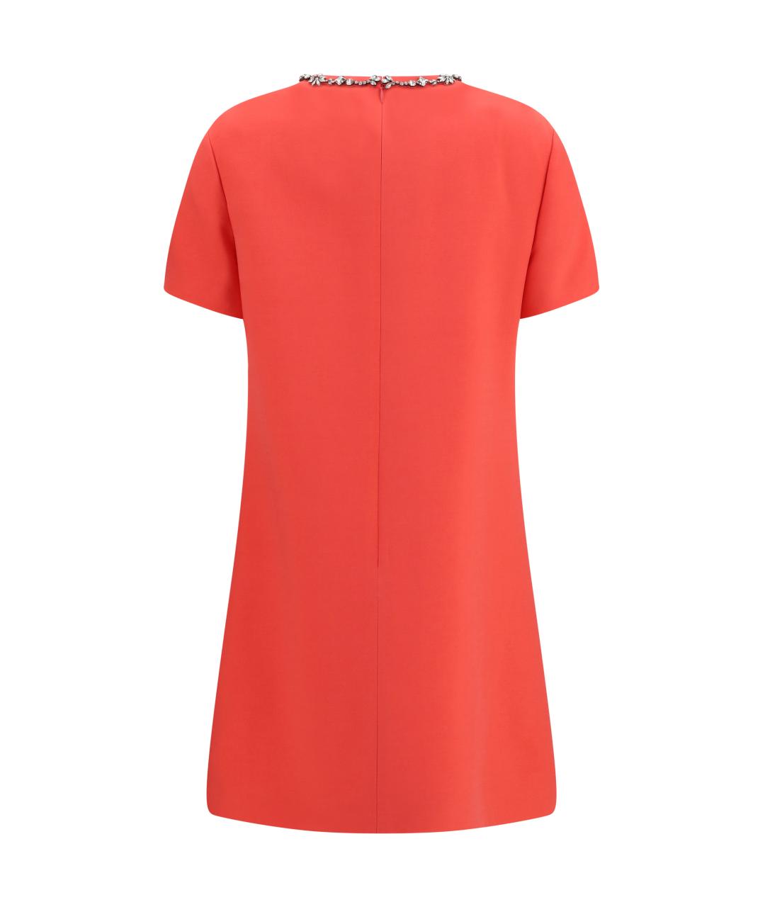VALENTINO Коралловое шерстяное коктейльное платье, фото 2