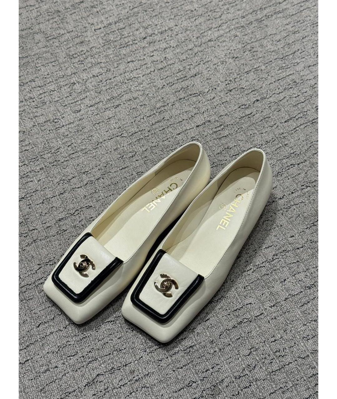 CHANEL Белые кожаные балетки, фото 7