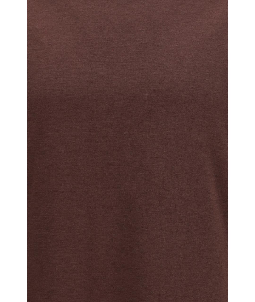 LORO PIANA Коричневая хлопковая футболка, фото 3