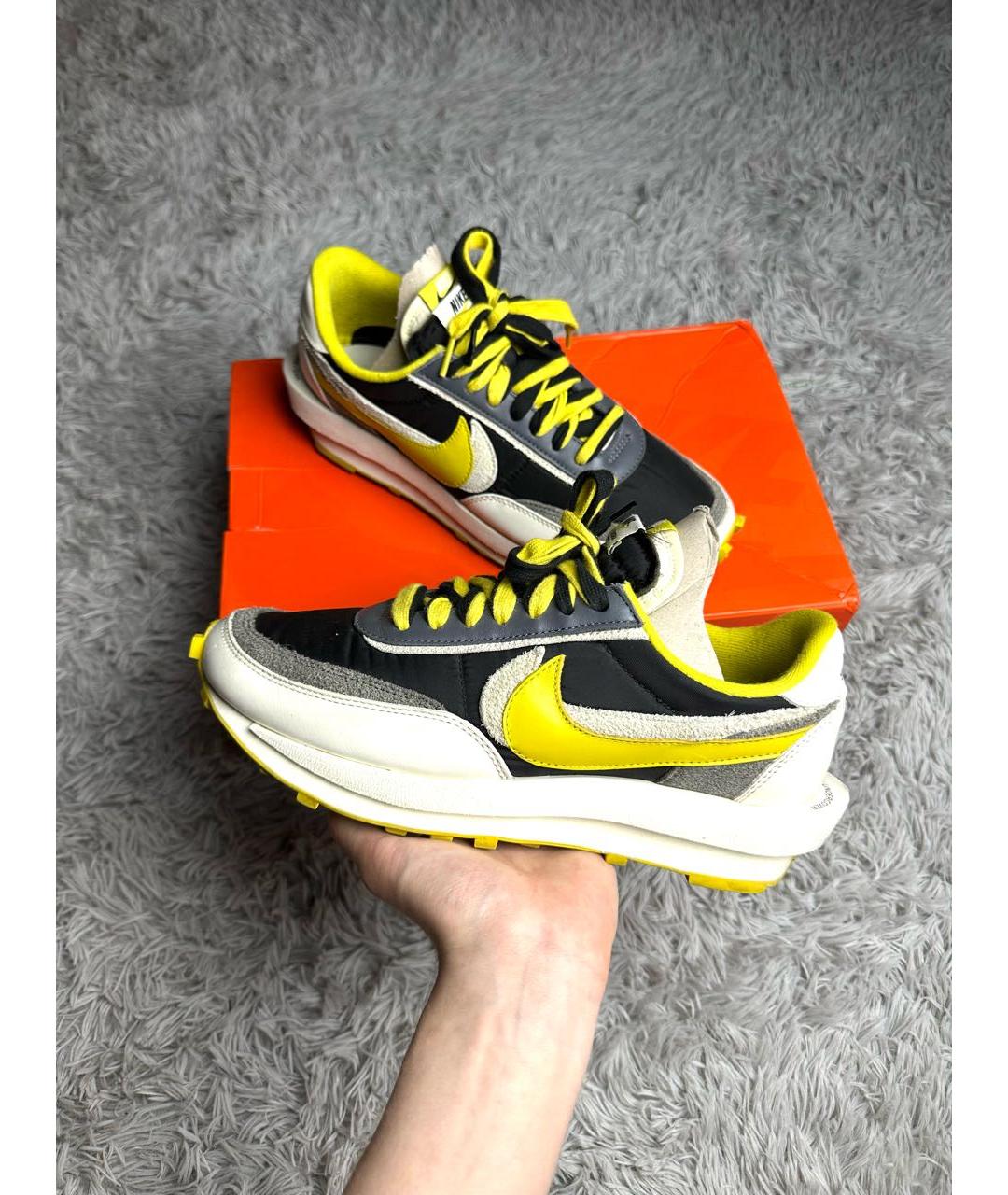 NIKE Желтые текстильные низкие кроссовки / кеды, фото 5
