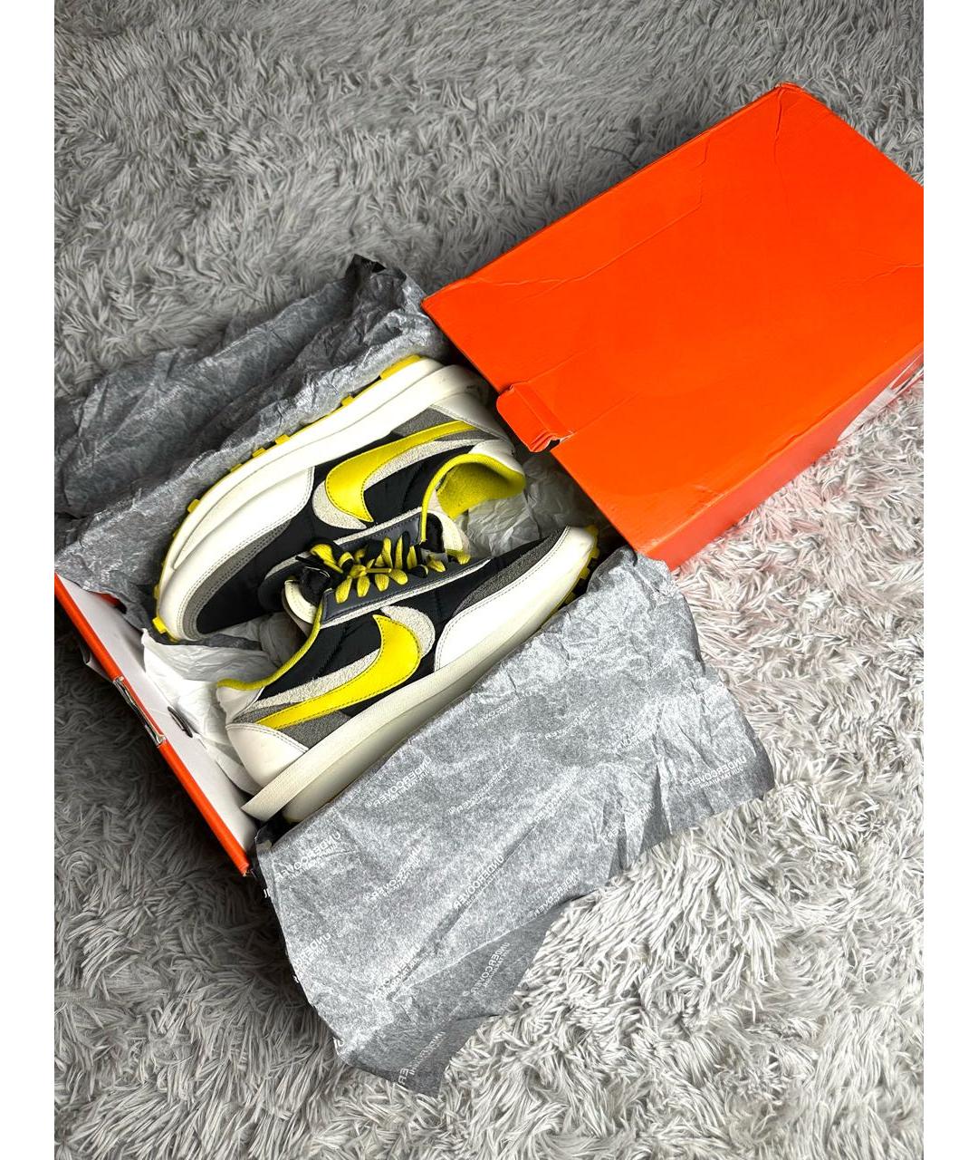 NIKE Желтые текстильные низкие кроссовки / кеды, фото 3