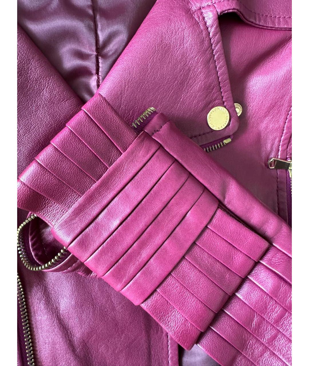 RED VALENTINO Бордовая кожаная куртка, фото 4
