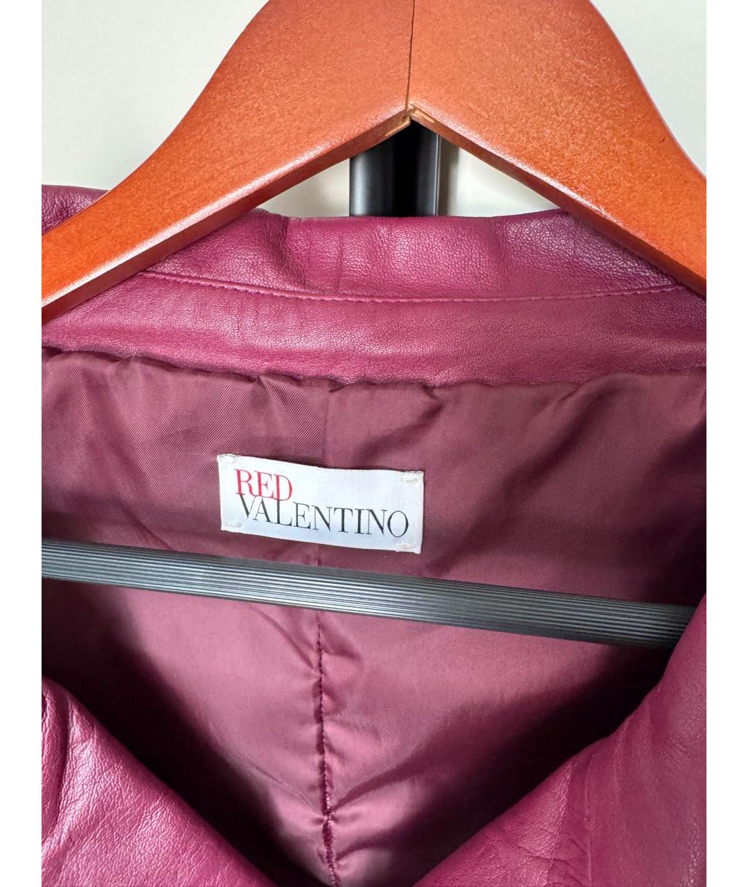 RED VALENTINO Бордовая кожаная куртка, фото 3