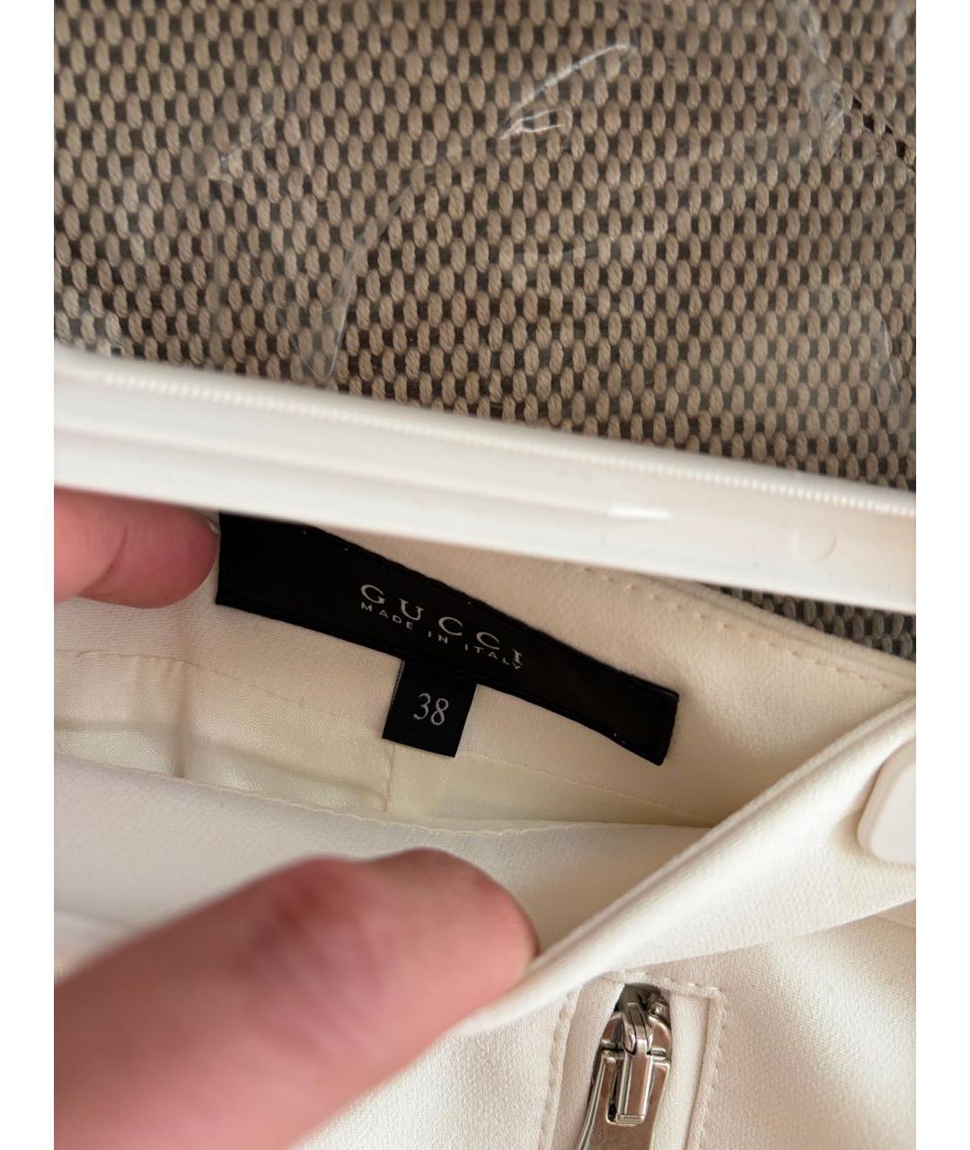 GUCCI Белая вискозная юбка мини, фото 4
