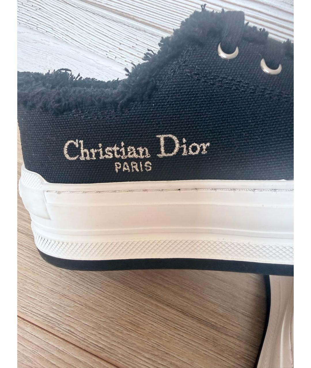 CHRISTIAN DIOR Черные текстильные кеды, фото 5