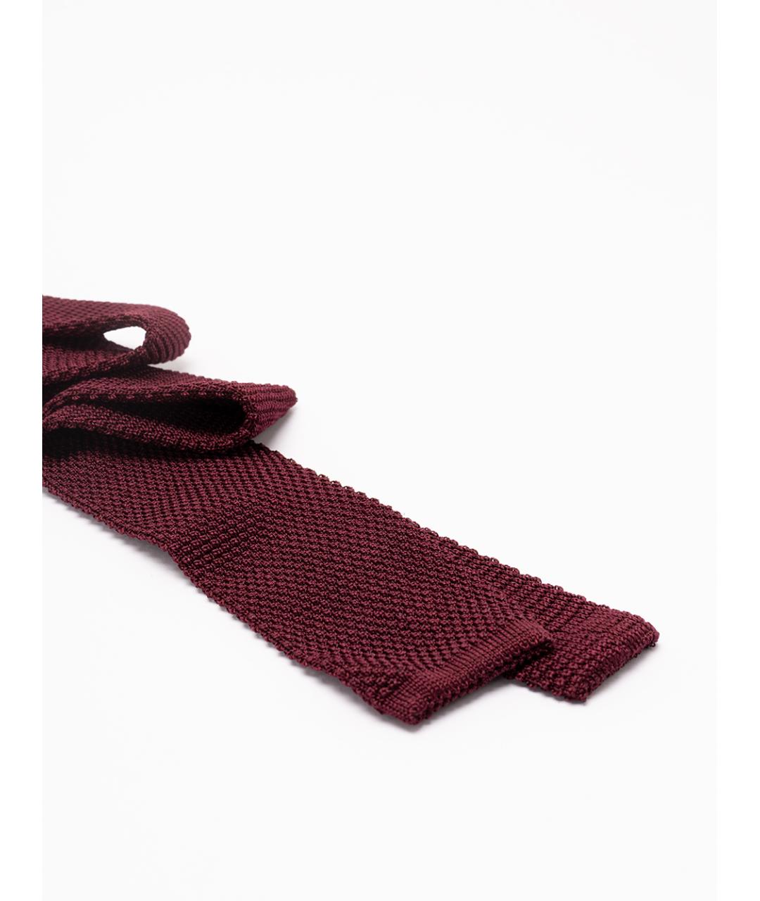 BRUNELLO CUCINELLI Бордовый шелковый галстук, фото 2