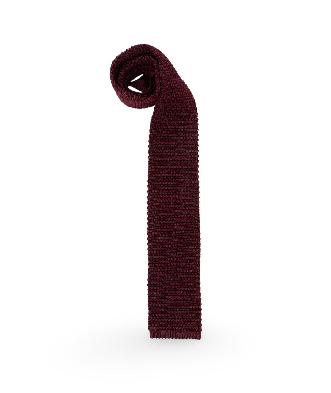 BRUNELLO CUCINELLI Бордовый шелковый галстук, фото 1