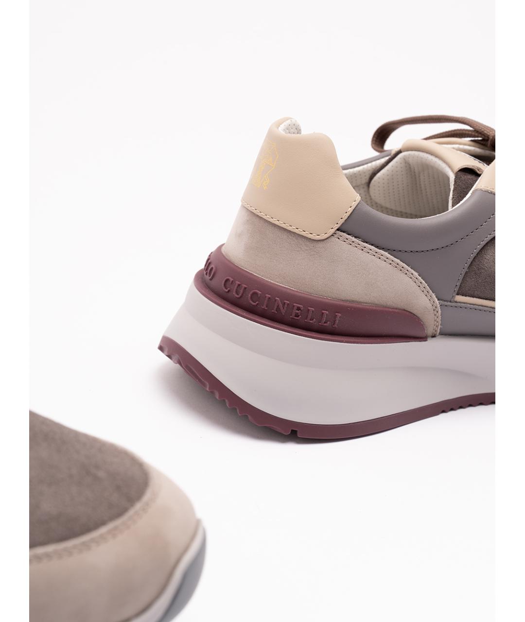 BRUNELLO CUCINELLI Антрацитовые замшевые низкие кроссовки / кеды, фото 5
